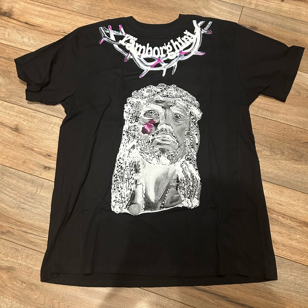 VLONE YAMSDAY Jesus Piece Black T-shirt size XL